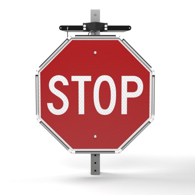 30" Solar Flashing LED Octagon Retrofit Kit for Traffic Safety Signs